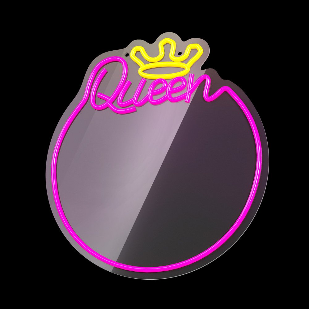 Neon spogulis LED QUEEN silti balts, rozā FMNE04 Forever Light