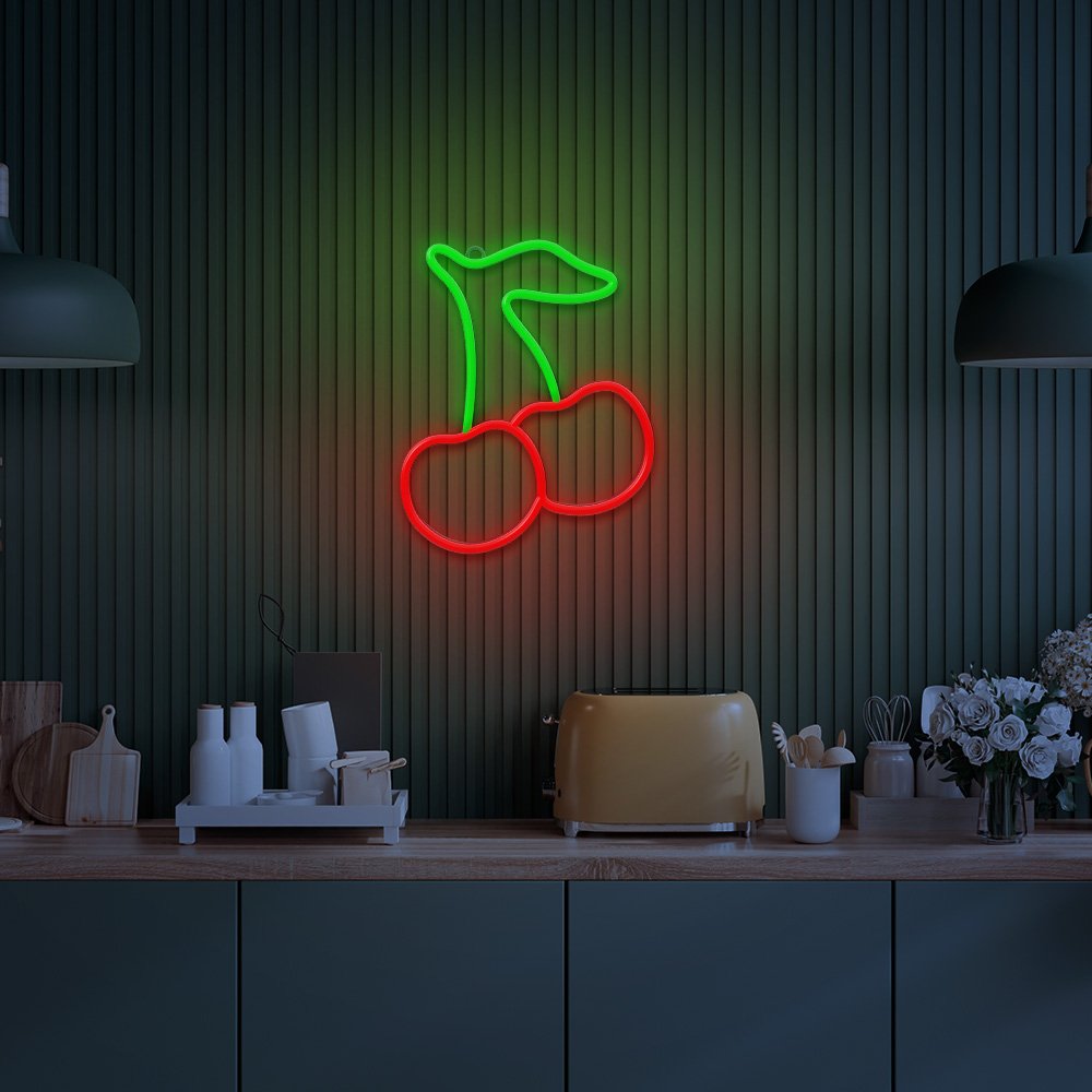 Neolia gaisma Neon LED Cherry zaļš, sarkans NNE23