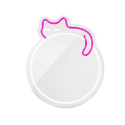 Neon spogulis LED SLEEPING CAT balts, rozā FMNE03 Forever Light