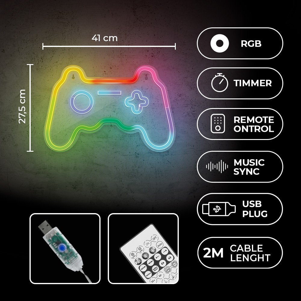 Forever Light gaisma Neon LED RGB Gamepad FLRNE04 + RC Forever