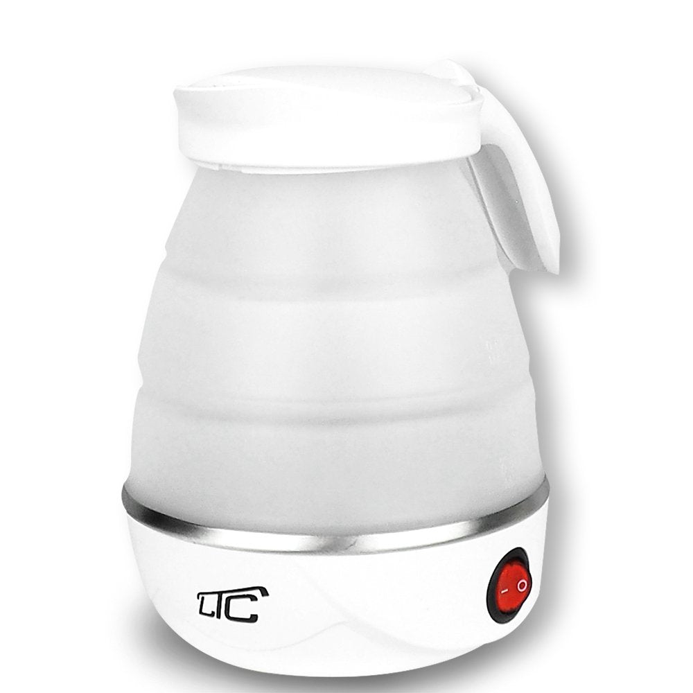 LTC saliekama tējkanna silikona mini tūrismam balta 220-240V/50Hz 0,6L