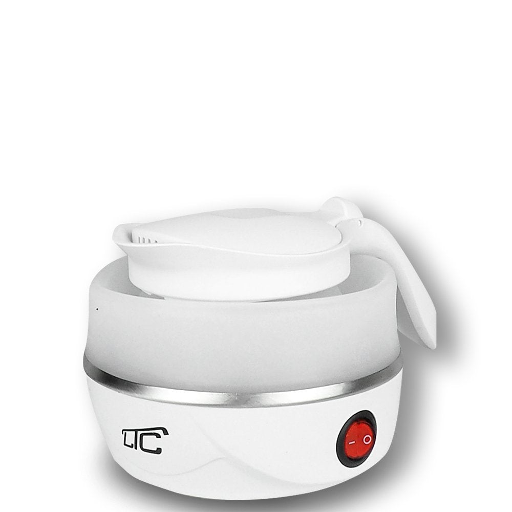 LTC saliekama tējkanna silikona mini tūrismam balta 220-240V/50Hz 0,6L
