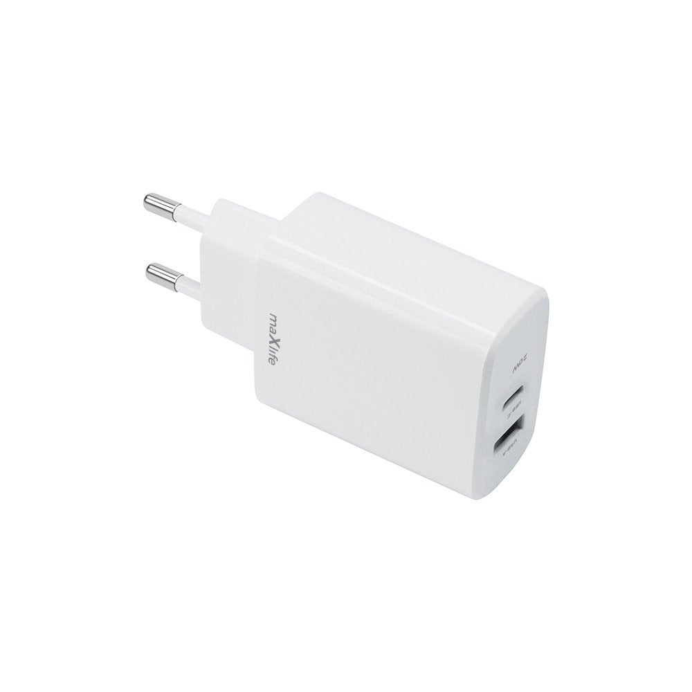 Maxlife lādētājs MXTC-10-20AC PD QC 1x USB-C 1x USB 20W, balts