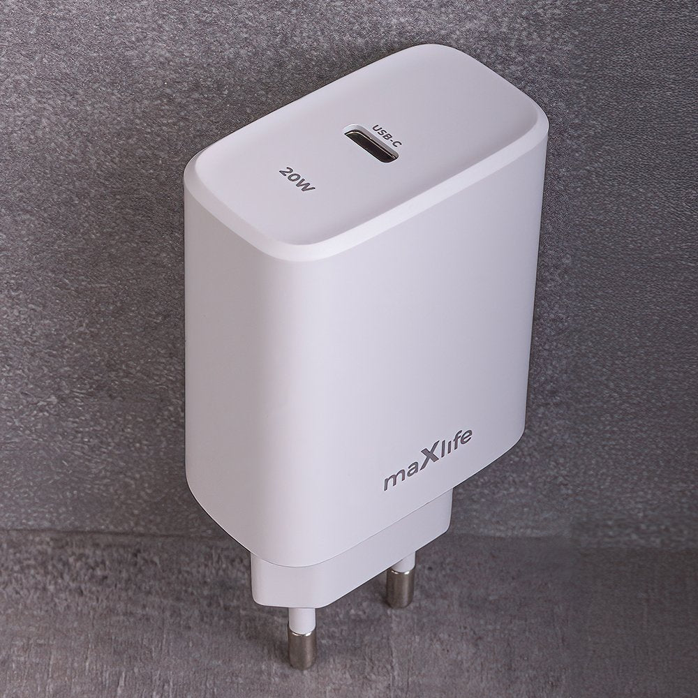 Maxlife lādētājs MXTC-10-20C PD QC 1x USB-C 20W, balts
