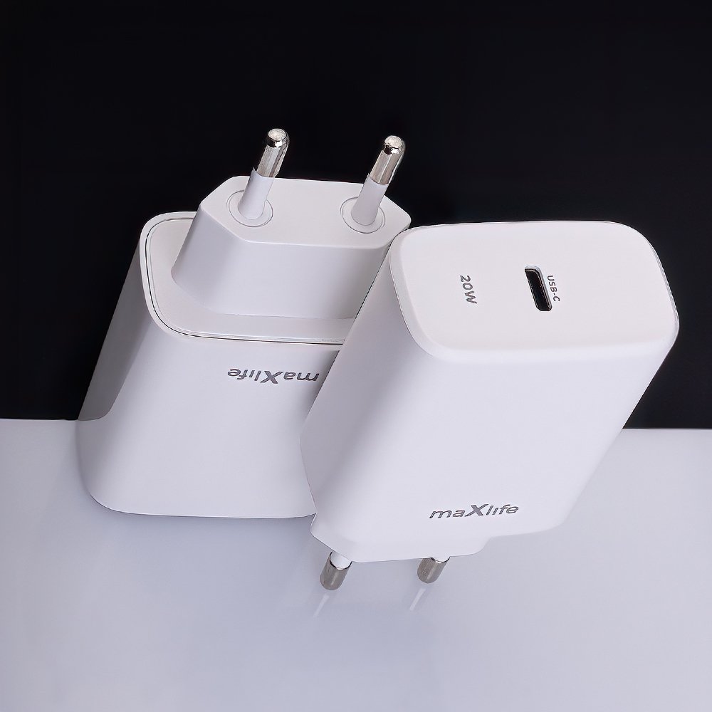 Maxlife lādētājs MXTC-10-20C PD QC 1x USB-C 20W, balts