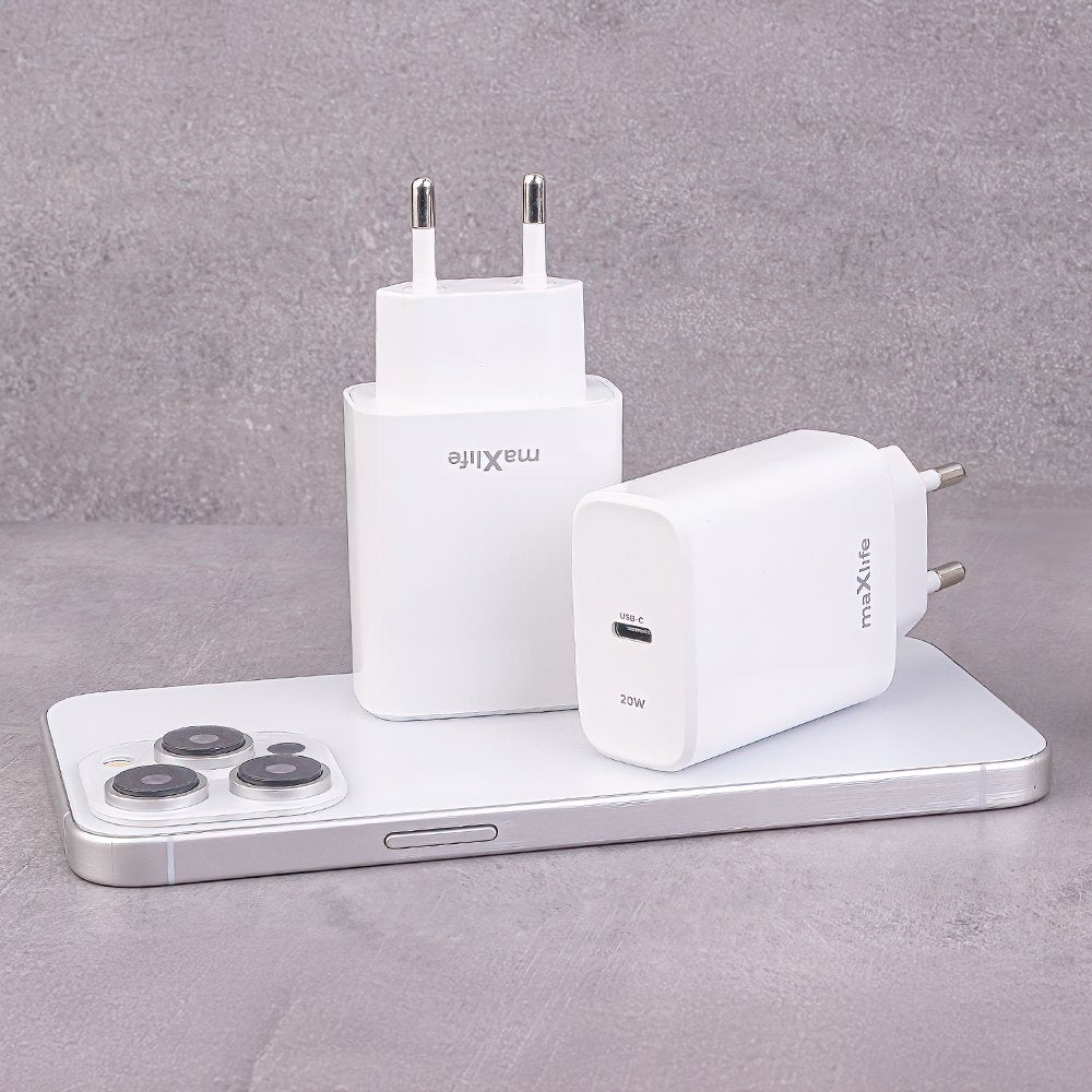 Maxlife lādētājs MXTC-10-20C PD QC 1x USB-C 20W, balts