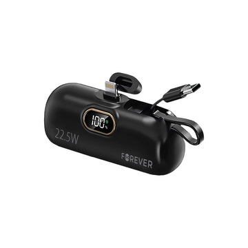 Forever ārējā baterija mini MTB-100 22.5W 5000 mAh Lightning, melna