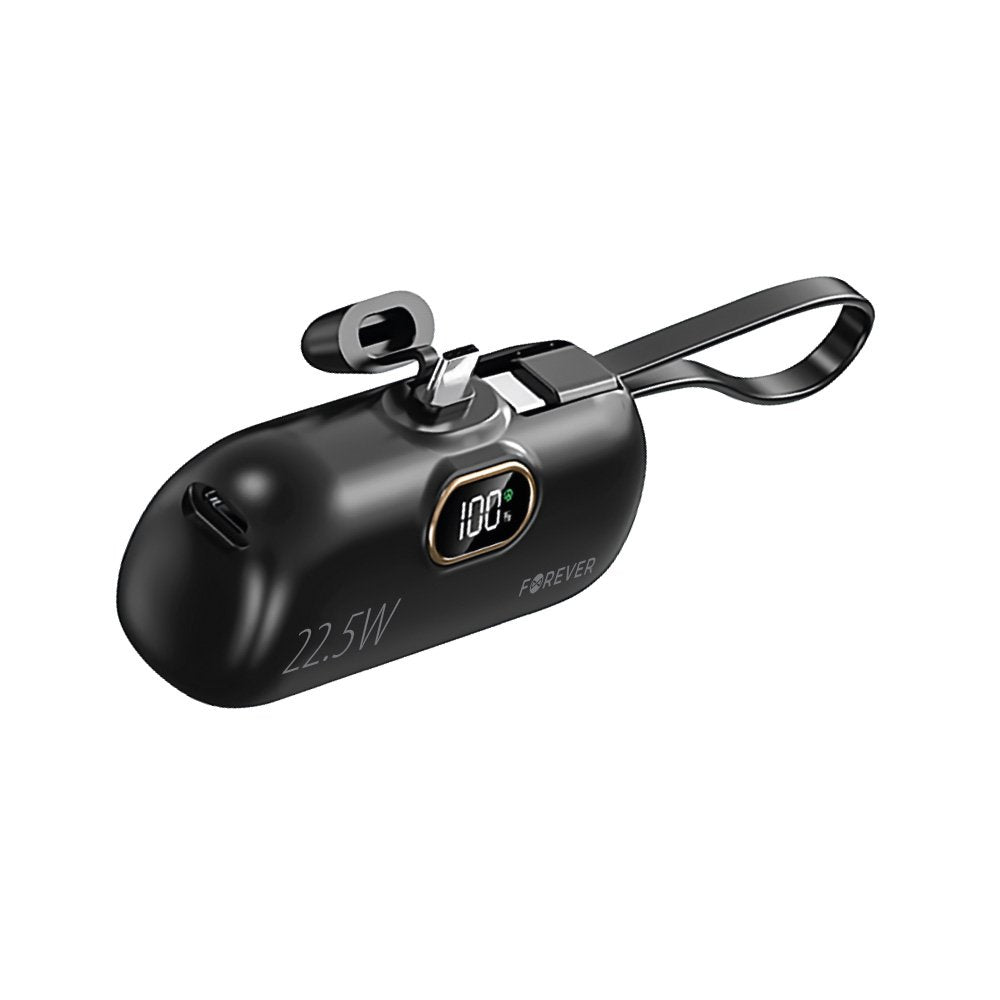 Forever ārējā baterija mini MTB-100 22.5W 5000 mAh USB C, melna