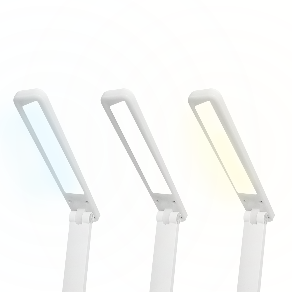 LED galda lampa 3W, 3000/4500/6000K, regulējama, 1200mAh, balta, LTC