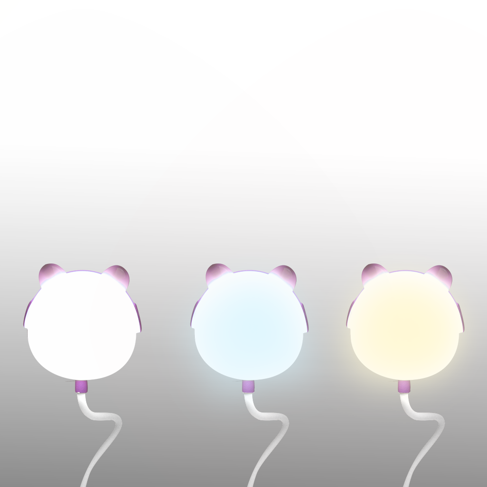 LED Teddy bear galda lampa 3W, 3000/4500/6000K, regulējama, 1200mAh, rozā, LTC