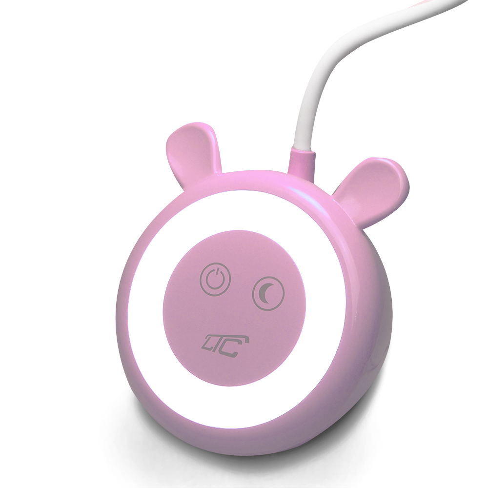 LED Teddy bear galda lampa 3W, 3000/4500/6000K, regulējama, 1200mAh, rozā, LTC