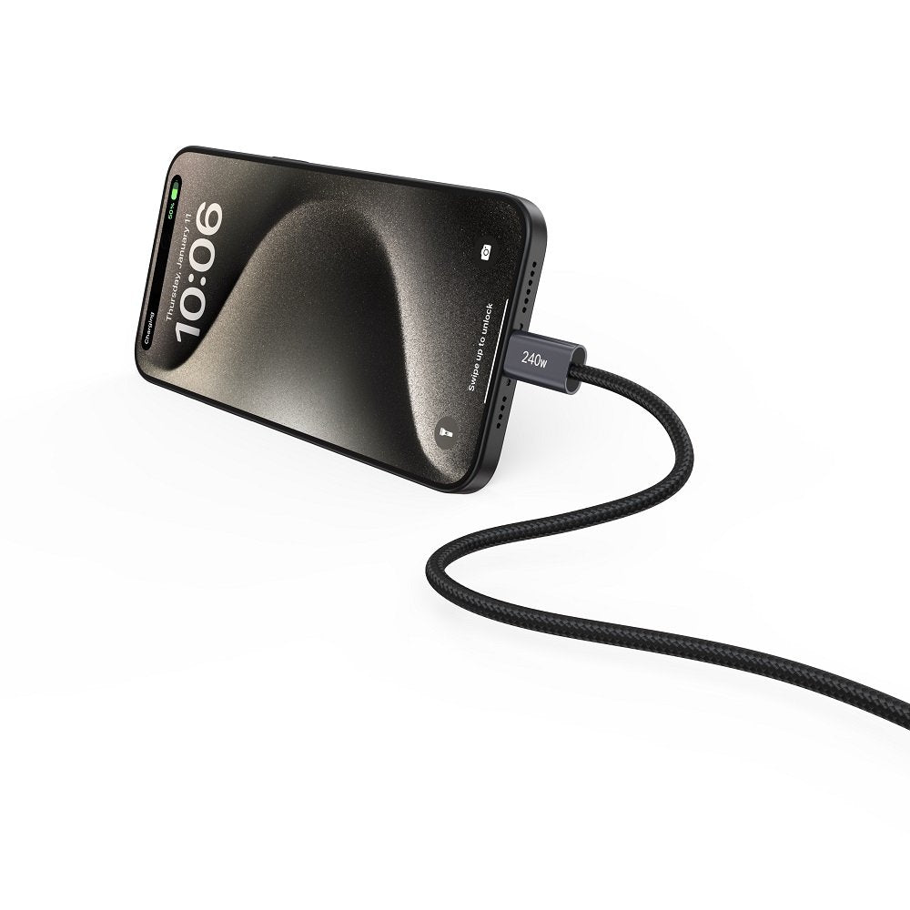 Devia kabelis Extreme EC652 PD USB-C - USB-C 2,0 m 240W melns