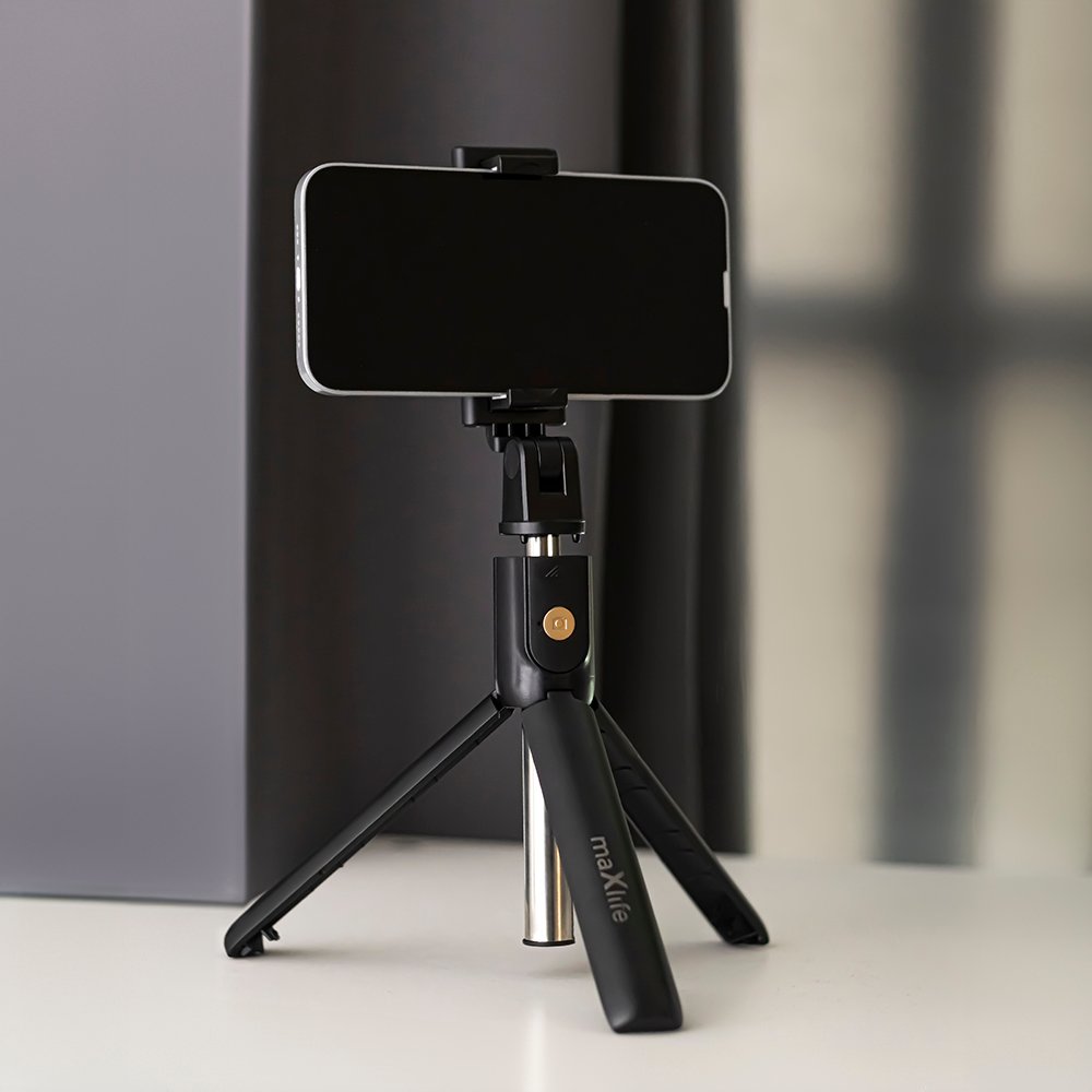 Maxlife Bluetooth selfija kāts trīskājis MXST-100, melns