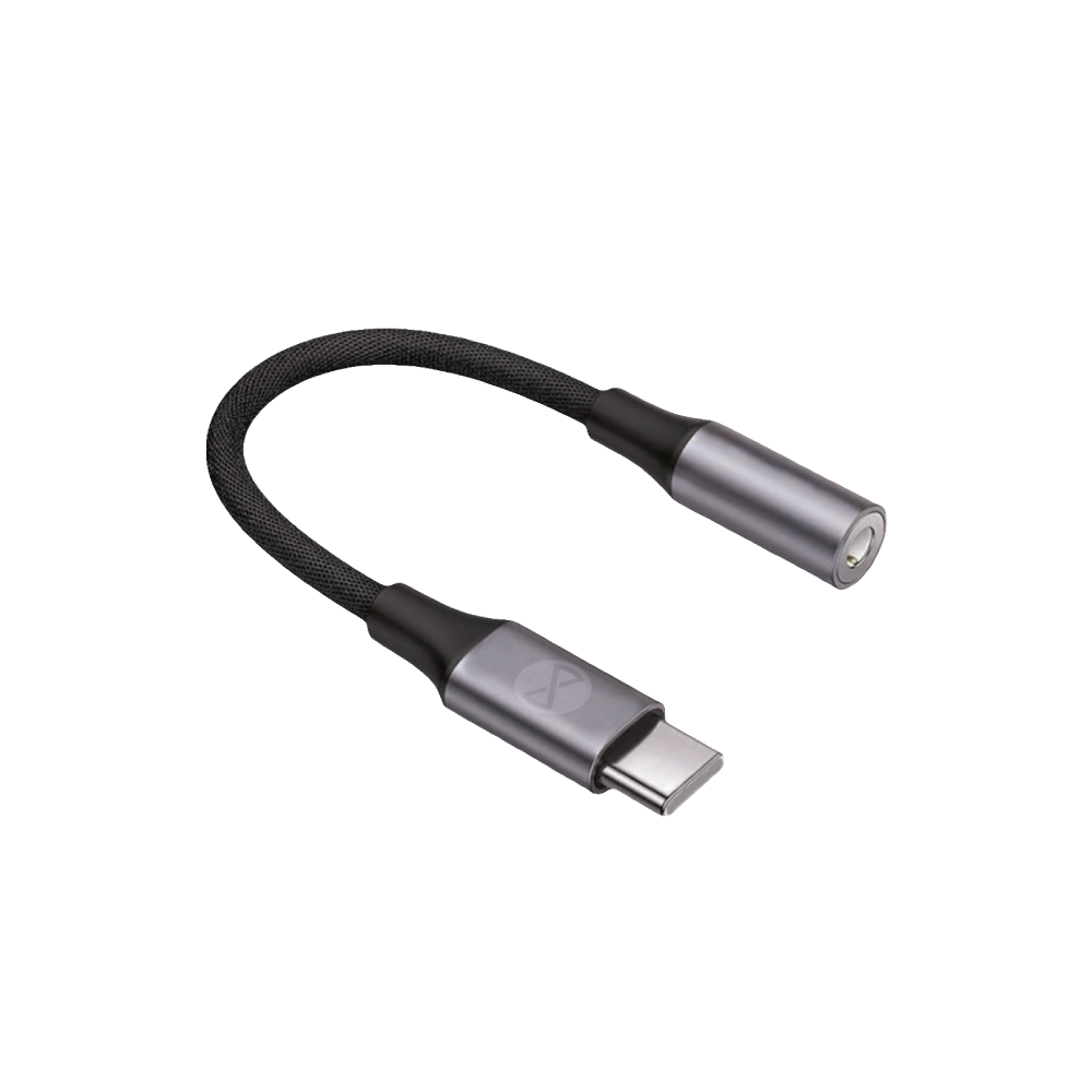 Forever adapteris audio AJC-01 jack 3,5 mm - USB-C, melns