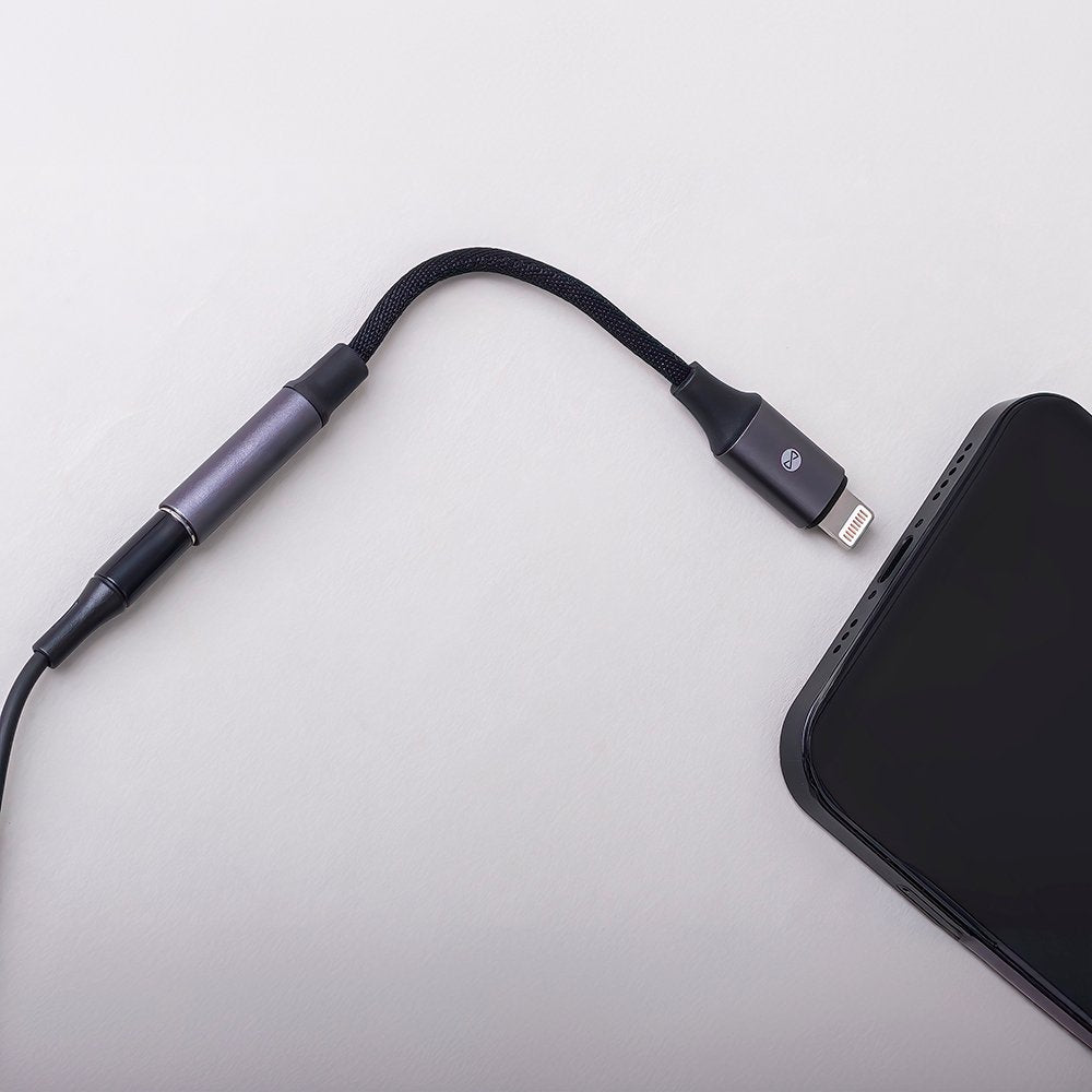 Forever adapteris audio AJL-01 jack 3,5 mm - Lightning, melns
