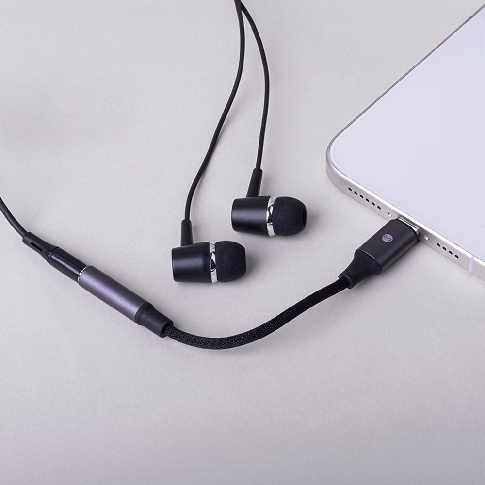 Forever adapteris audio AJC-01 jack 3,5 mm - USB-C, melns