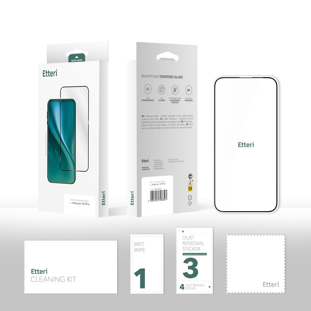 Etteri rūdītais stikls 9D Samsung Galaxy A16 4G / A16 5G / M16 5G / A17 5G / A18 5G
