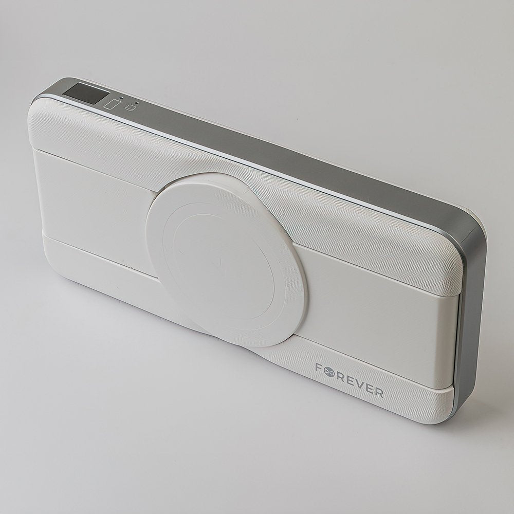 Forever ārējā baterija ar bezvadu lādēšanu MATB-300 10000 mAh, magnētiska, 3/1, balta