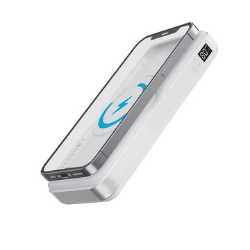 Forever ārējā baterija ar bezvadu lādēšanu MATB-300 10000 mAh, magnētiska, 3/1, balta