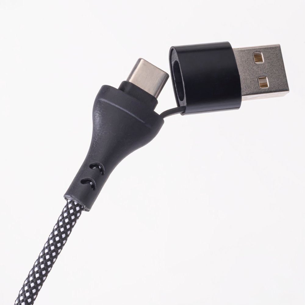 Maxlife ALLin1 kabelis USB + USB-C - Lightning + 2x USB-C 1,0 m 66W melns