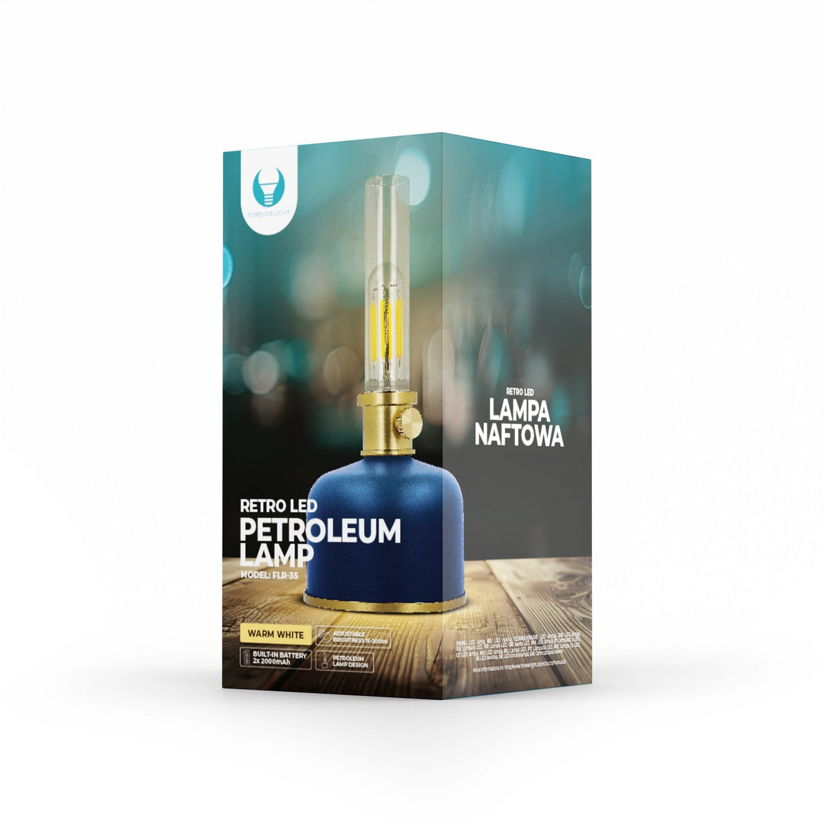 Forever Light Retro petrolejas LED lampa FLR-35, zila