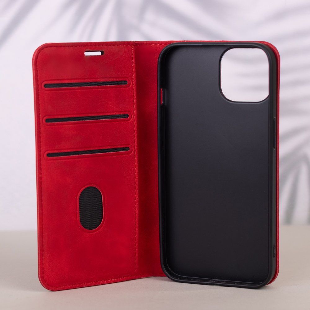 Smart Suede maciņš iPhone 16e / 17e, sarkans