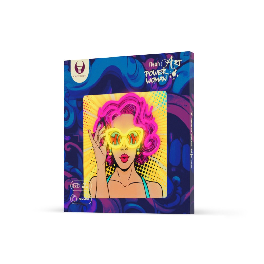 Forever Light gaisma Neon ART LED Power Woman dzeltens-violets FLA02 Forever