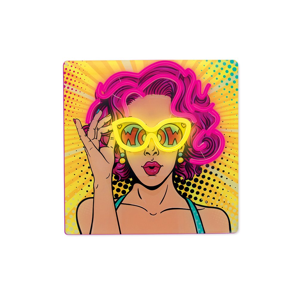 Forever Light gaisma Neon ART LED Power Woman dzeltens-violets FLA02 Forever