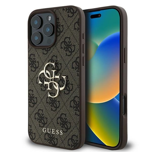 Guess vāciņš iPhone 16 Pro 6,3", brūns (GUHCP16L4GMGBR)