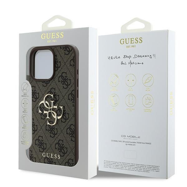 Guess vāciņš iPhone 16 Pro 6,3", brūns (GUHCP16L4GMGBR)