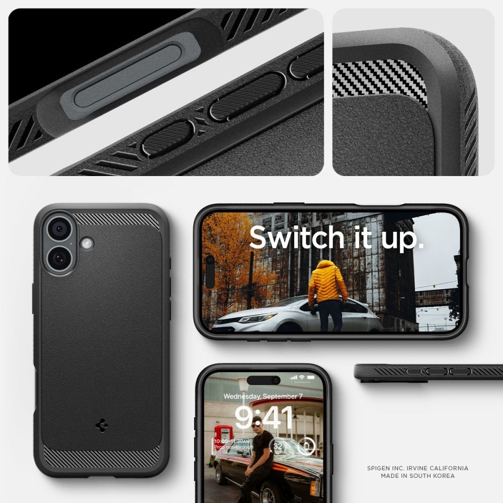Spigen Rugged Armor MagSafe vāciņš iPhone 16 6,1", matēts melns