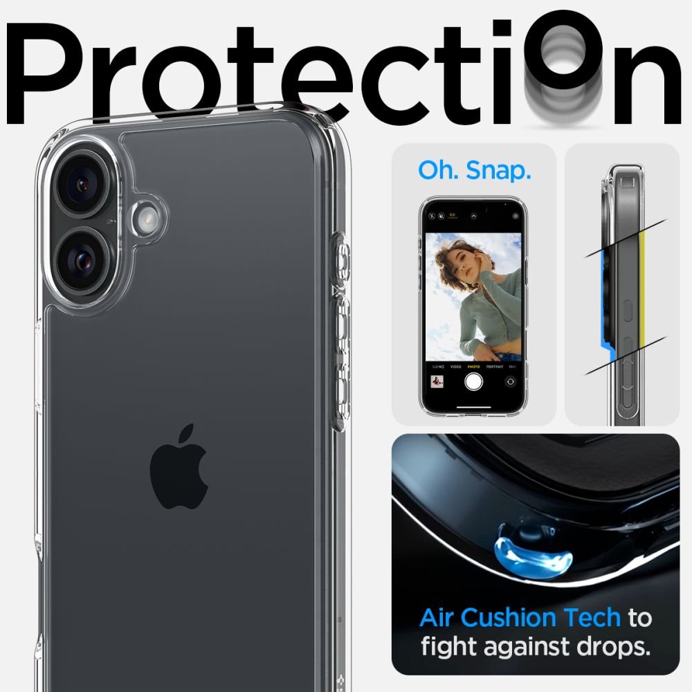 Spigen Ultra Hybrid vāciņš iPhone 16 6,1", caurspīdīgs