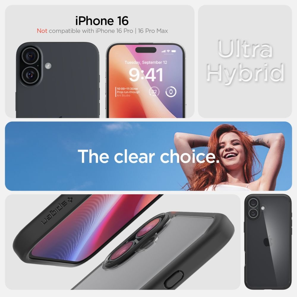 Spigen Ultra Hybrid vāciņš iPhone 16 6,1", matēts melns