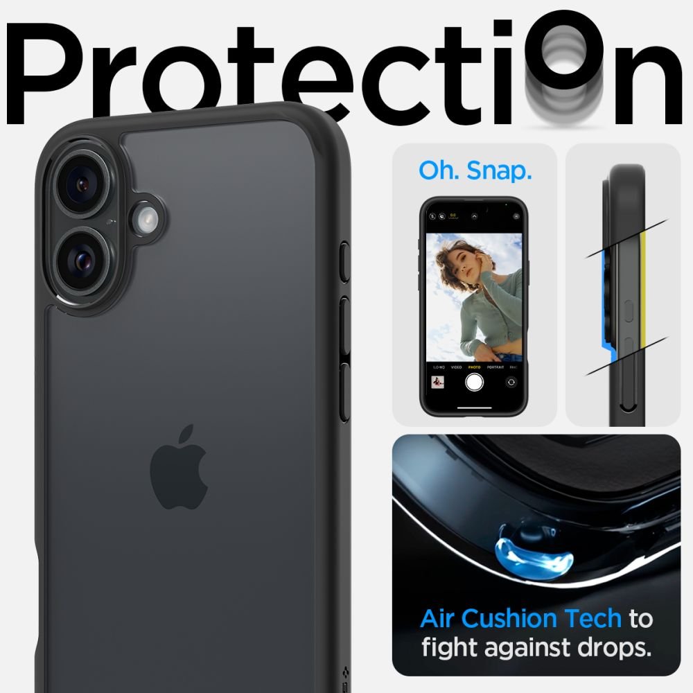 Spigen Ultra Hybrid vāciņš iPhone 16 6,1", matēts melns