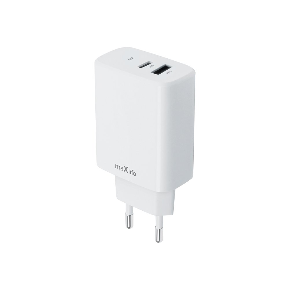 Maxlife lādētājs MXTC-10-30AC PD QC 1x USB-C 1x USB 30W, balts