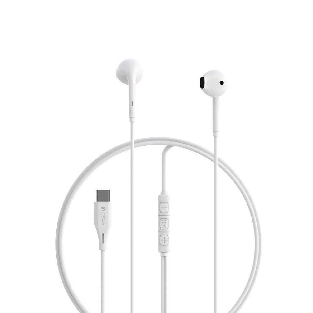 Devia vadu austiņas Kintone A3 digitāls USB-C, baltas