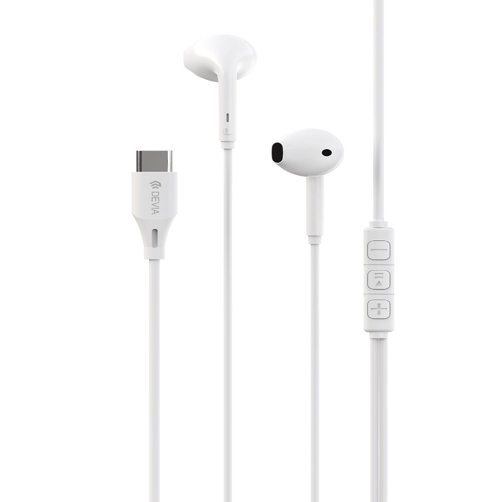 Devia vadu austiņas Kintone A3 digitāls USB-C, baltas