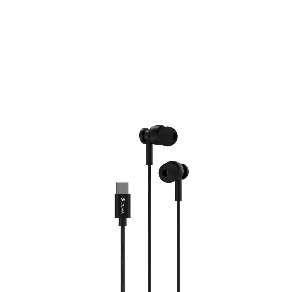 Devia vadu austiņas Smart M1 digitāls metāla USB-C, melnas