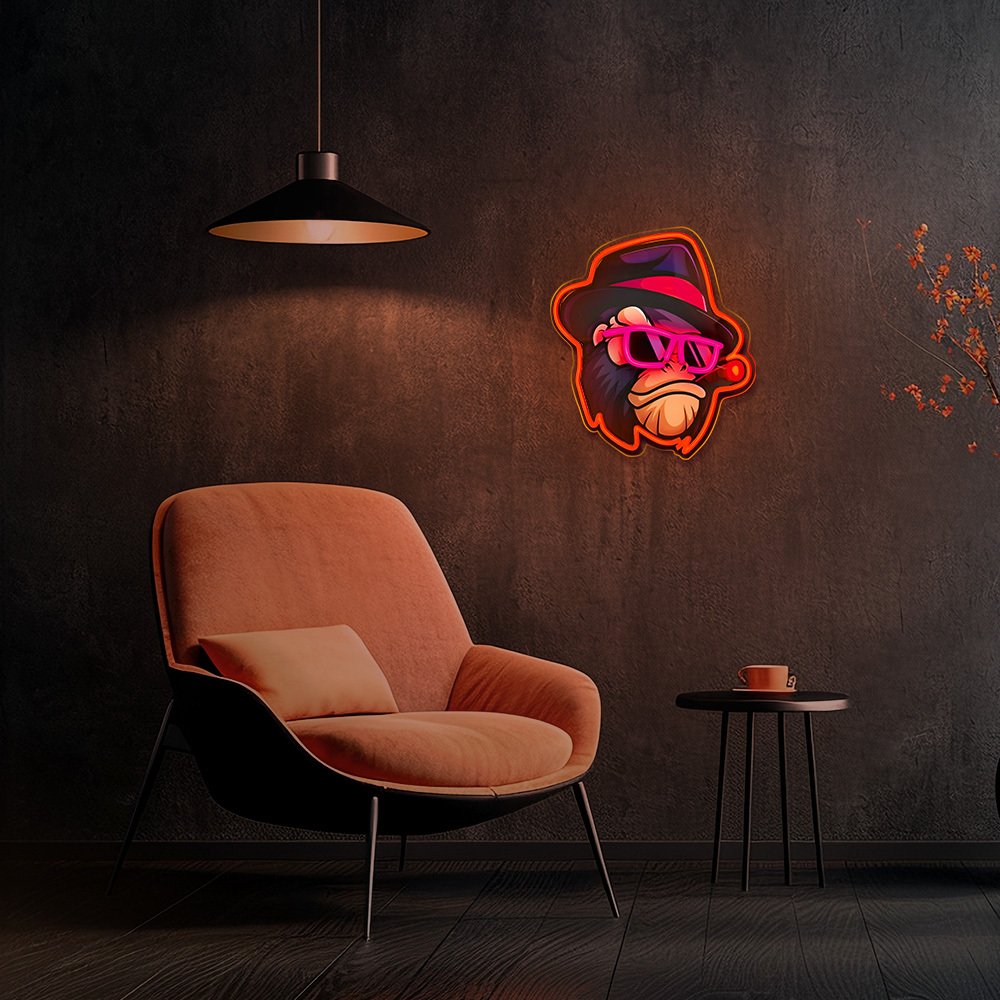 Forever Light gaisma Neon ART LED Gangsta Monkey daudzkrāsains FLA03 Forever