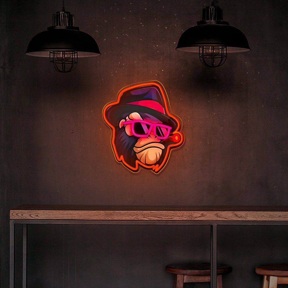 Forever Light gaisma Neon ART LED Gangsta Monkey daudzkrāsains FLA03 Forever