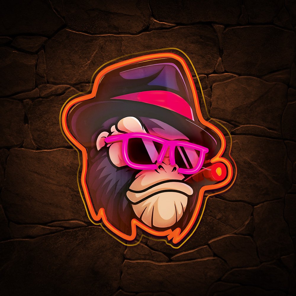 Forever Light gaisma Neon ART LED Gangsta Monkey daudzkrāsains FLA03 Forever