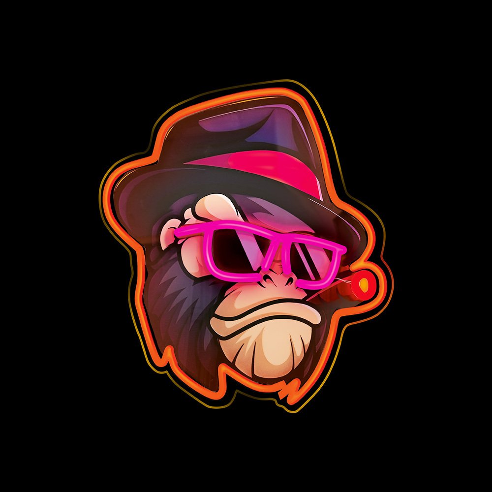 Forever Light gaisma Neon ART LED Gangsta Monkey daudzkrāsains FLA03 Forever