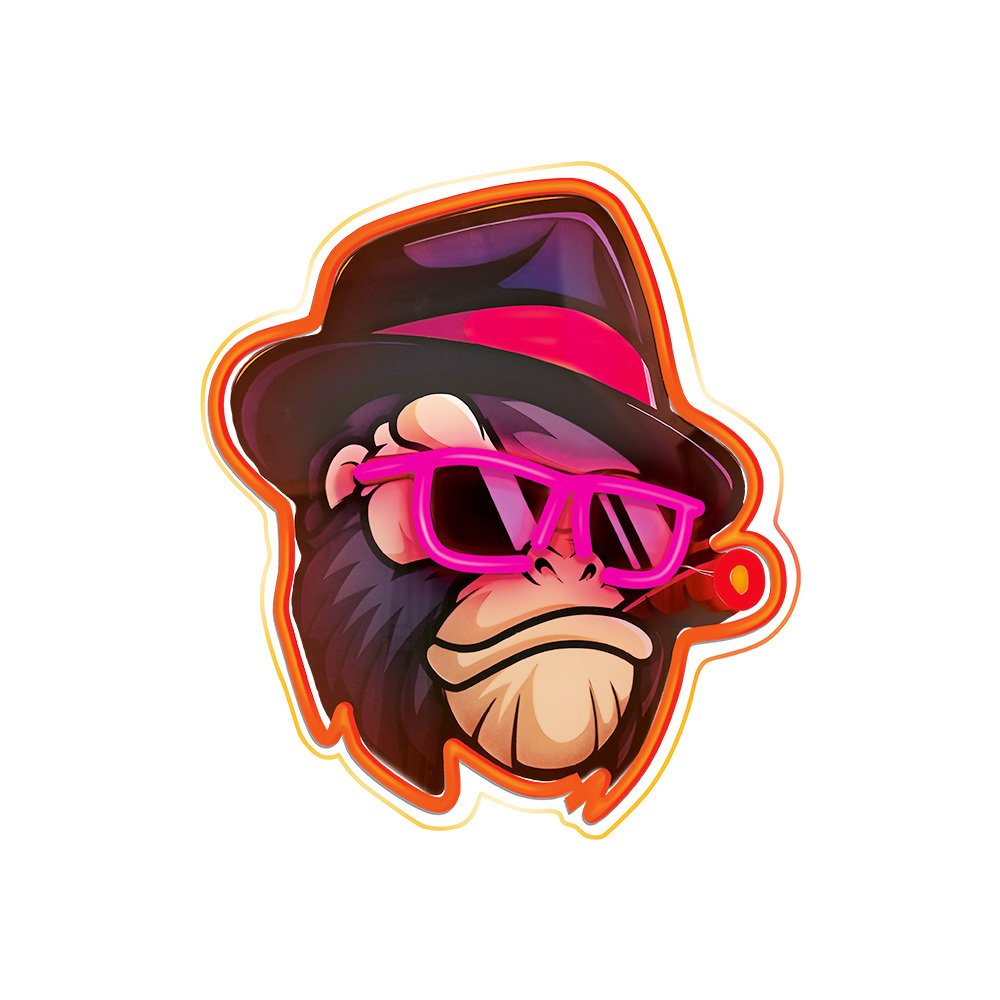 Forever Light gaisma Neon ART LED Gangsta Monkey daudzkrāsains FLA03 Forever