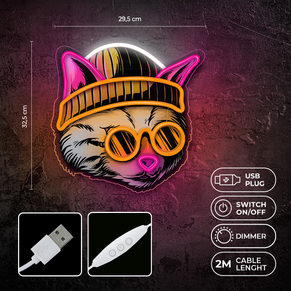 Forever Light gaisma Neon ART LED CAT Dreamer daudzkrāsains FLA04 Forever