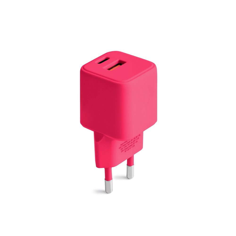 Colorum tīkla lādētājs USB-A + USB-C PD 30W CLS30-AC-02 x rozā
