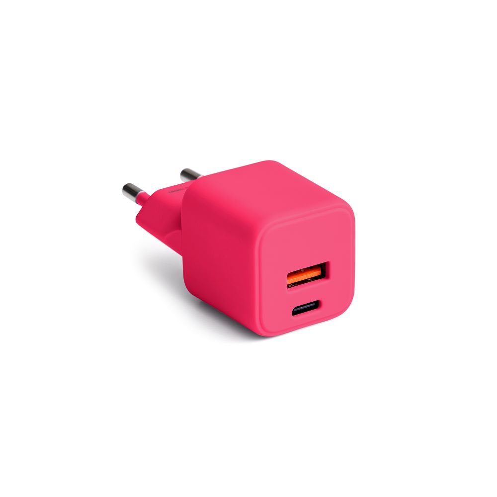 Colorum tīkla lādētājs USB-A + USB-C PD 30W CLS30-AC-02 x rozā