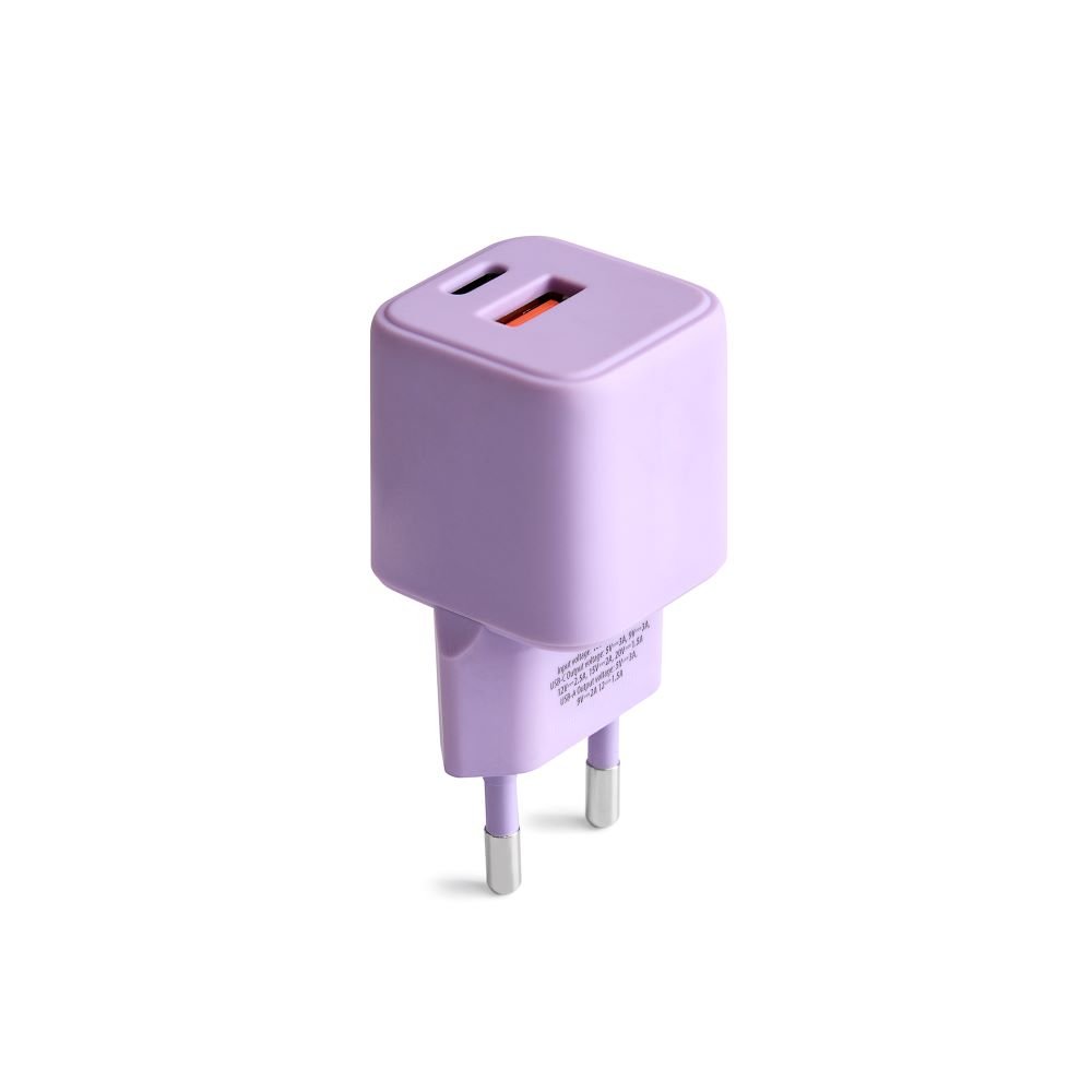 Colorum tīkla lādētājs USB-A + USB-C PD 30W CLS30-AC-09 x violets