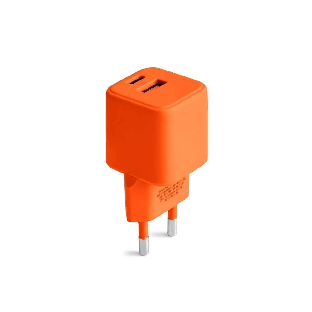 Colorum tīkla lādētājs USB-A + USB-C PD 30W CLS30-AC-10 x oranžs