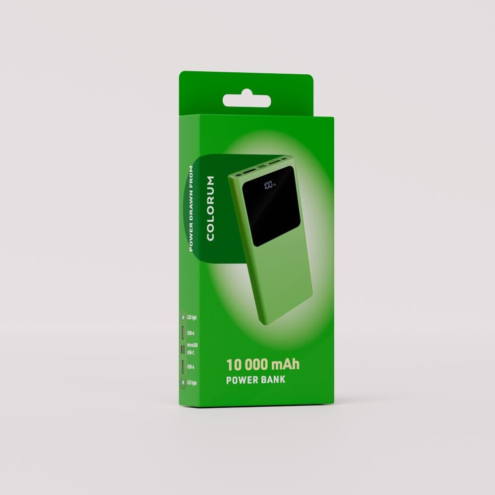 Colorum ārējā baterija 10 000 mAh CPB10-04 x zaļa