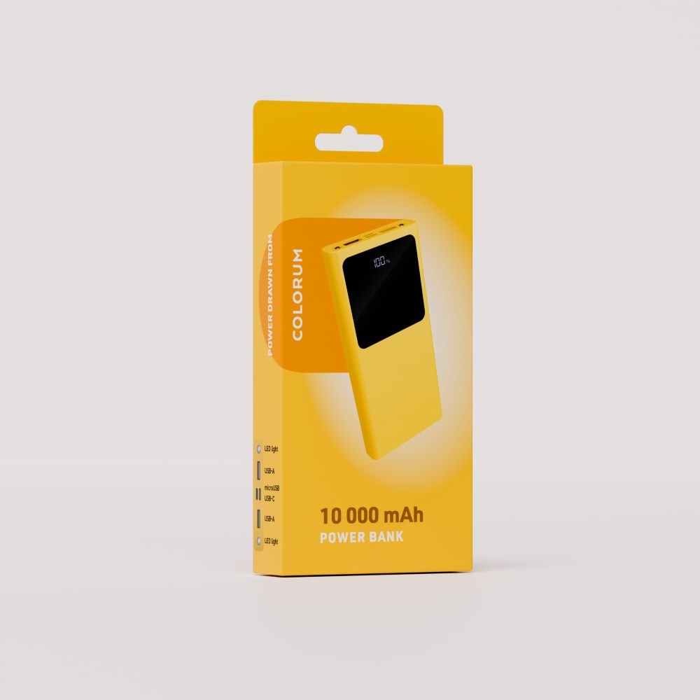 Colorum ārējā baterija 10 000 mAh CPB10-05 x Dzeltena
